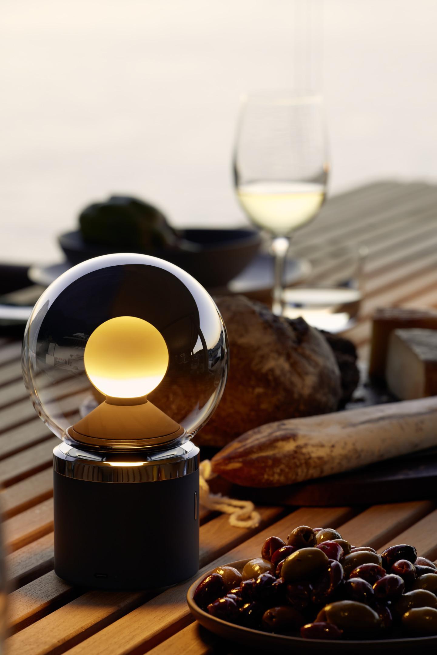 Occhio LED-Akkuleuchte Luna Leuchte - dark chrome